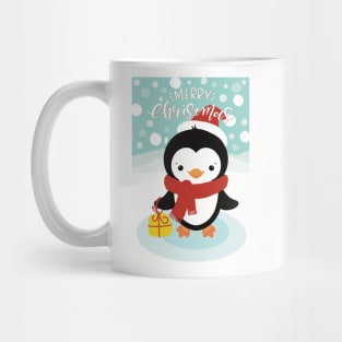 Merry Christmas! Cute little Christmas penguin wishing you a Merry Christmas in the snow. Mug